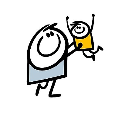 EPS 해외이미지 어린이 인물캐릭터 일러스트 사람 성인 두명 부모 만세 낙서 심플 들어올리기 해외202309 해외일러스트 일러캐릭터 캐릭터 가족 모션 파일형식 벡터