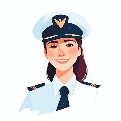 EPS 해외이미지 여자 일러스트 한명 상반신 성인 파일럿 성인여자한명만 해외202309 해외일러스트 직업 1 사람 여자한명만 성인여자만 파일형식 벡터