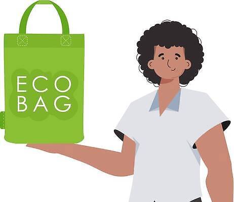 EPS 해외이미지 남자 가방 일러스트 한명 들기 상반신 성인 재활용 보호 에코 친환경 성인남자한명만 해외202309 해외일러스트 1 잡화 컨셉 모션 사람 환경 남자한명만 성인남자만 파일형식 벡터