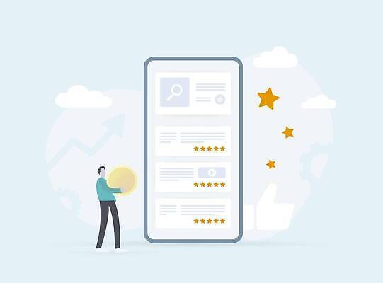 EPS 해외이미지 디자인 백그라운드 컨셉 인터넷 일러스트 비즈니스 사람 컴퓨터 디지털 자료 웹 정보 플랫 서비스 검색 온라인 리뷰 마케팅 소셜 벡터 해외202309 해외일러스트 전자제품 파일형식