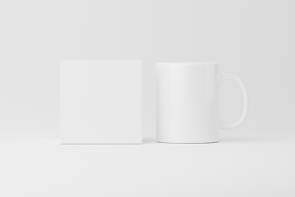 포토 JPG 해외이미지 사람없음 상자 3D 머그컵 흰색 오브젝트 목업 해외202309 해외포토 컬러 컵 디지털합성 파일형식