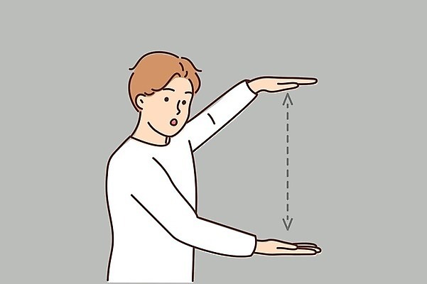 EPS 해외이미지 남자 행복 일러스트 한명 손짓 상반신 성인 손들기 높이 측정 성인남자한명만 해외202309 해외일러스트 1 감정 모션 사람 남자한명만 성인남자만 파일형식 벡터