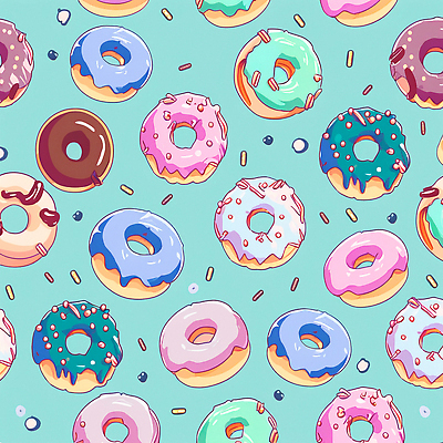 JPG 해외이미지 하늘색 패턴 일러스트 사람없음 컬러풀 패턴백그라운드 도넛 달콤 스프링클 해외202309 해외일러스트 컬러 백그라운드 무늬 디저트 장식 파란색 맛 파일형식