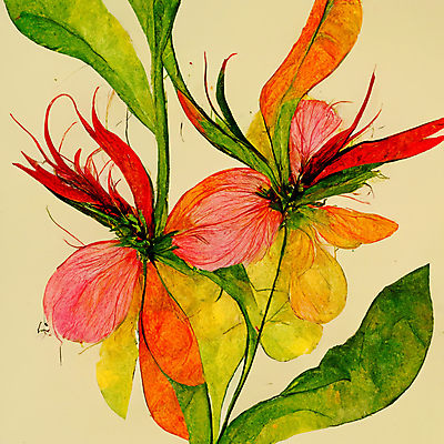 JPG 해외이미지 꽃 백그라운드 일러스트 추상 미술 사람없음 컬러풀 그림 해외202309 해외일러스트 식물 컬러 무늬 문화예술 파일형식