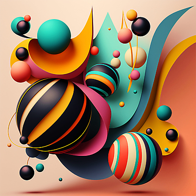 JPG 해외이미지 디자인 예술 선 일러스트 추상 미래 사람없음 컬러풀 원형 화려 입체 기하학 해외202309 해외일러스트 도형 컬러 컨셉 무늬 파일형식