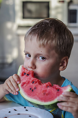 포토 JPG 해외이미지 접시 응시 남자 어린이 조각 수박 한명 들기 소년 상반신 먹기 수박씨 소년한명만 해외202309 해외포토 1 식기 시선 과일 모션 씨앗 사람 남자한명만 소년만 파일형식
