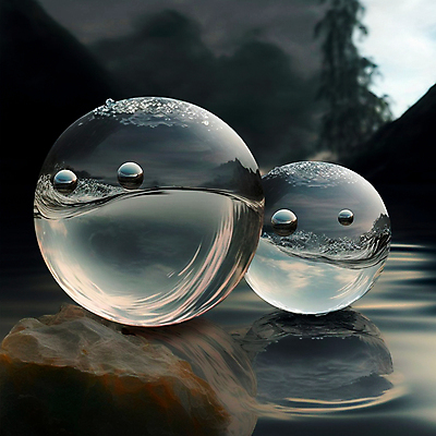 포토 JPG 해외이미지 물결 자연 사람없음 반사 물방울 원형 신비 물거품 유리구슬 몽환 해외202309 해외포토 도형 컨셉 유리 거품 구슬 생태계 파일형식