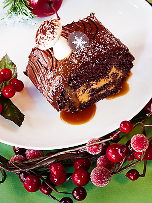 포토 JPG 해외이미지 접시 열매 크리스마스 사람없음 나뭇가지 달콤 초코케이크 롤케이크 부쉬드노엘 해외202309 해외포토 나무 식물 식기 기념일 케이크 맛 파일형식