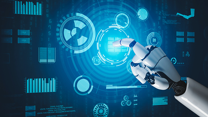 JPG 해외이미지 손 일러스트 그래프 미래 기술 신체부위 파란색 3D 디지털 터치 가리킴 네트워크 로봇 해외202309 해외포토 포토 컬러 컨셉 사람 손짓 디지털합성 파일형식