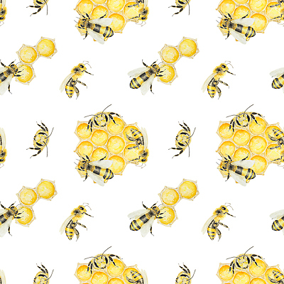 JPG 해외이미지 패턴 일러스트 사람없음 달콤 꿀벌 꿀 벌집 허니콤 해외202309 해외일러스트 모양 무늬 맛 벌_곤충 파일형식