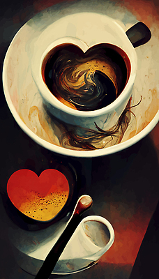 JPG 해외이미지 커피 일러스트 사람없음 카페 하트 빈티지 커피잔 컵받침 그림 복고 해외202309 해외일러스트 모양 음료 컨셉 잔 상점 받침대 파일형식