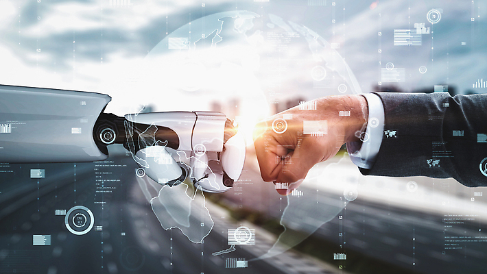 포토 해외이미지 손 비즈니스 그래프 미래 신체부위 지구본 스크린 기계 주먹 회색 로봇 맞대기 주먹인사 AI_인공지능 해외202309 해외포토 AI파일 컬러 포즈 컨셉 모션 사람 인사 파일형식 벡터