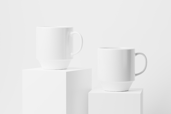 포토 JPG 해외이미지 사람없음 상자 3D 머그컵 흰색 오브젝트 패키지 목업 해외202309 해외포토 컬러 컵 디지털합성 파일형식