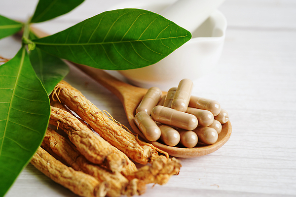 포토 JPG 해외이미지 잎 건강 사람없음 알약 인삼 약초 나무숟가락 해외202309 해외포토 식물 약 숟가락 풀_식물 삼 파일형식