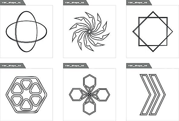 EPS 해외이미지 디자인 화살표 일러스트 추상 나선형 사람없음 그래픽 세트 검은색 라인아트 육각형 기하학 해외202309 해외일러스트 도형 선 컬러 무늬 파일형식 벡터