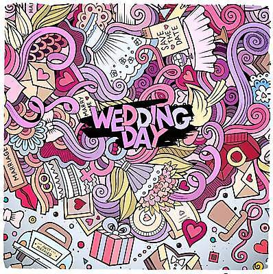 EPS 해외이미지 부케 웨딩드레스 결혼 일러스트 사람없음 선물상자 보라색 낙서 웨딩케이크 가득함 결혼반지 웨딩카 레터링 해외202309 해외일러스트 드레스 컬러 꽃다발 자동차 선물 이벤트 상자 케이크 반지 파일형식 벡터