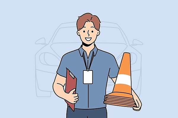 EPS 해외이미지 남자 와이셔츠 일러스트 비즈니스 자동차 한명 들기 상반신 성인 사원증 서류판 칼라콘 성인남자한명만 해외202309 해외일러스트 1 육상교통 셔츠 모션 사람 사무용품 안전장비 남자한명만 성인남자만 파일형식 벡터