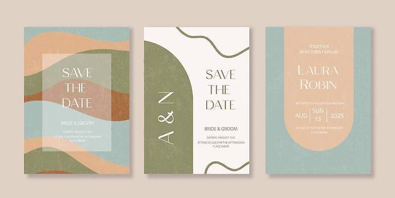 EPS 해외이미지 결혼 곡선 일러스트 추상 프레임 사람없음 세트 컬러풀 축하 분위기 감성 카피스페이스 미니멀 해외202309 해외일러스트 선 컬러 컨셉 무늬 이벤트 공백 파일형식 벡터