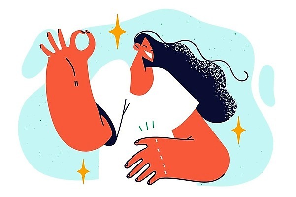 EPS 해외이미지 여자 일러스트 한명 상반신 성인 비즈니스우먼 OK 승낙 긍정 승인 성인여자한명만 해외202309 해외일러스트 1 컨셉 비즈니스 사람 손짓 직장인 여자한명만 성인여자만 파일형식 벡터