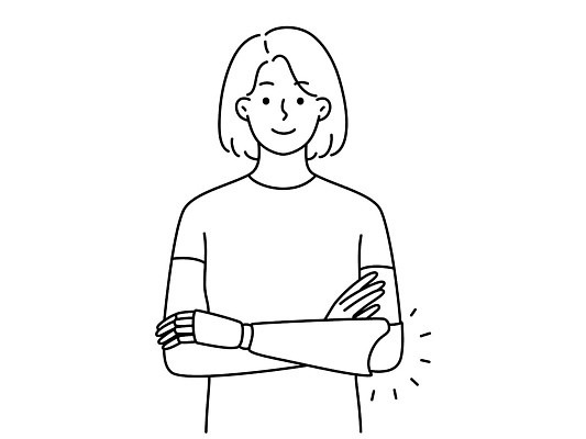 EPS 해외이미지 캐릭터 손 여자 행복 신체 일러스트 미소 사람 성인 약 힘 환자 잡기 자신감 장애인 만화 로봇 그림 윤곽 팔 장애 혁명 개발 돌봄 보철 인공 재활 벡터 해외202309 해외일러스트 일러캐릭터 감정 컨셉 의학 모션 표정 신체부위 치료 파일형식