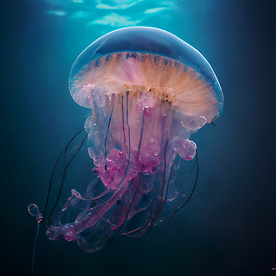 해외이미지 바다 사람없음 빛 심해 어둠 신비 해파리 해외202309 해외포토 포토 컨셉 바닷속 자포동물