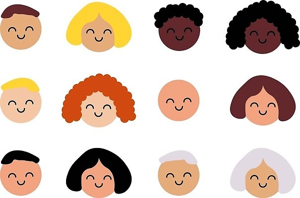 EPS 해외이미지 직업 캐릭터 디자인 여자 남자 행복 얼굴 일러스트 비즈니스 미소 사람 동양인 성인 그래픽 세트 비즈니스맨 원형 그룹 만화 다문화 히스패닉 다국적 아바타 스타일 벡터 사용자 해외202309 해외일러스트 일러캐릭터 도형 감정 표정 인종 신체부위 직장인 사회이슈 파일형식