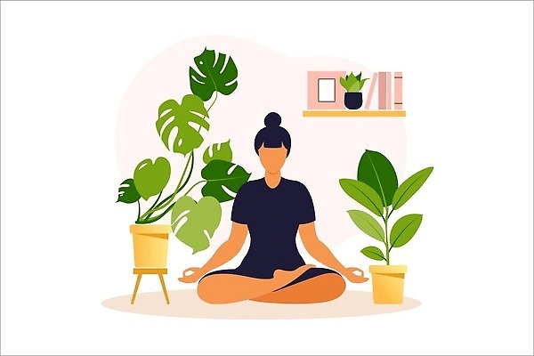 EPS 해외이미지 식물 캐릭터 라이프스타일 여자 행복 선 스포츠 포즈 백그라운드 컨셉 의자 일러스트 요가 통신 창문 탁자 휴식 주택 건강 연꽃 사람 앉기 노트북 컴퓨터 운동 뷰티 방 업무 플랫 만화 연습 명상 벡터 아사나자세 해외202309 해외일러스트 일러캐릭터 웰빙 꽃 감정 가구 모션 건물 생활 전자제품 요가자세 작업 파일형식