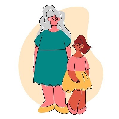EPS 해외이미지 캐릭터 라이프스타일 여자 딸 행복 감정 할머니 어린이 일러스트 가족 관계 엄마 손녀 함께함 사랑 사람 성인 부모 만화 은퇴 손주 세대 옛날 조부모 벡터 어머니의날 해외202309 해외일러스트 일러캐릭터 기념일 노년 컨셉 생활 미국문화 파일형식