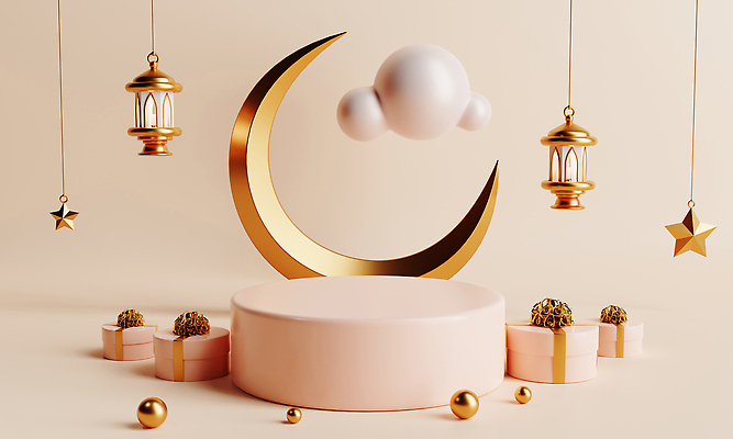포토 JPG 해외이미지 별 사람없음 선물상자 공간 랜턴 원형 황금 초승달 단상 베이지색 포디움 해외202309 해외포토 자연요소 도형 컬러 조명 선물 상자 무대 달 파일형식