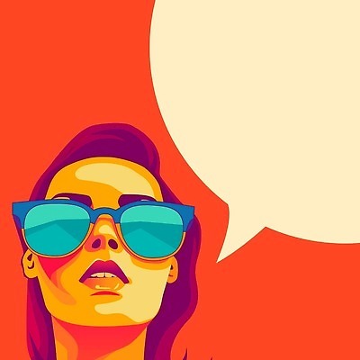 EPS 해외이미지 디자인 배너 여자 얼굴 백그라운드 일러스트 추상 사람 유행 힘 거품 플랫 잡지 만화 벡터 해외202309 해외일러스트 무늬 신체부위 간행물 파일형식