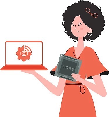 EPS 해외이미지 여자 일러스트 한명 들기 상반신 성인 노트북 사물인터넷 성인여자한명만 해외202309 해외일러스트 1 모션 정보기술 사람 전자제품 여자한명만 성인여자만 파일형식 벡터