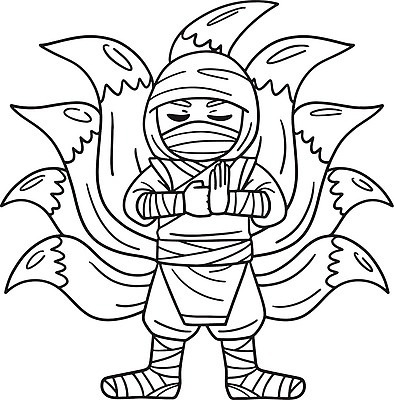 EPS 해외이미지 디자인 실루엣 어린이 선 컬러 일러스트 그래픽 일본 그림 윤곽 손그림 페이지 전사 걸음마 고립 닌자 색칠공부 벡터 해외202309 해외일러스트 아시아 모션 촬영기법 사람 학습 색칠 파일형식