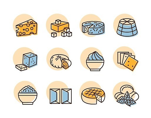 EPS 해외이미지 디자인 음식 조각 일러스트 치즈 세트 농장 식당 우유 원형 아침식사 상품 심볼 스위스 크림 사인 시골집 슬라이스 윤곽 부드러움 바질 고립 모짜렐라치즈 크림치즈 벡터 페타치즈 리코타치즈 해외202309 해외일러스트 도형 유럽 농업 유제품 주택 상점 식사 감각 파일형식