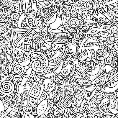 EPS 해외이미지 디자인 문화 여행 라인일러스트 일러스트 고추 선인장 가면 장식 축제 기타 남아메리카 낙서 라틴아메리카 만화 스케치 오브젝트 윤곽 에콰도르 히스패닉 마야 솜브레로 타코 부족 페루 해외202309 해외일러스트 식물 모자_잡화 컨셉 채소 현악기 아메리카 미술 전통의상 마야문명 파일형식 벡터