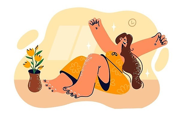 EPS 해외이미지 여자 일러스트 건강 한명 앉기 성인 스트레칭 성인여자한명만 해외202309 해외일러스트 1 모션 사람 운동 여자한명만 성인여자만 파일형식 벡터