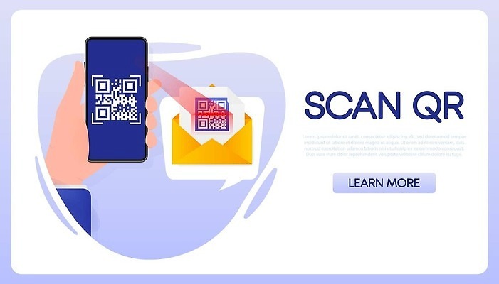 EPS 해외이미지 손 일러스트 들기 신체부위 파란색 스마트폰 디지털 어플리케이션 구매 편지 스마트 QR코드 스캔 해외202309 해외일러스트 컬러 컨셉 모션 사람 핸드폰 스마트기기 쇼핑 파일형식 벡터