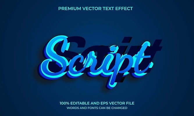 EPS 해외이미지 디자인 일러스트 텍스트 타이포그라피 사람없음 파란색 레터링 해외202309 해외일러스트 문자 컬러 파일형식 벡터