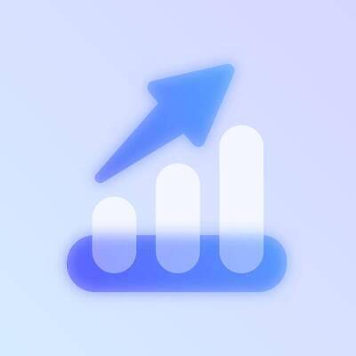 EPS 해외이미지 화살표 일러스트 그래프 사람없음 파란색 상승 반투명 블러효과 글래스모피즘 해외202309 해외일러스트 디자인 컬러 컨셉 블러 파일형식 벡터 효과