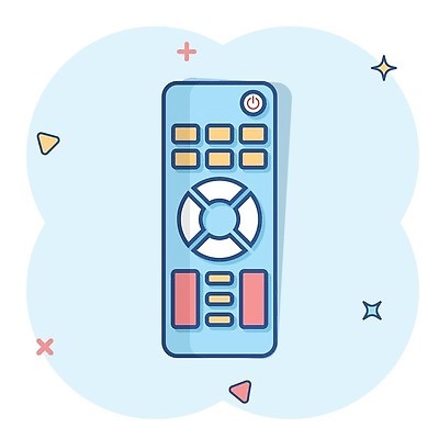 EPS 해외이미지 하늘색 일러스트 사람없음 반짝임 리모컨 심볼 심플 전원버튼 해외202309 해외일러스트 모션 버튼 파란색 전원_전기 파일형식 벡터