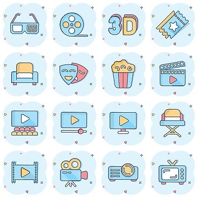 EPS 해외이미지 디자인 안경 조각 인터넷 의자 일러스트 모션 놀이 가면 앉기 세트 픽토그램 3D 카메라 스크린 텔레비전 홀 주름 티켓 떨어짐 만화 영화관 극장 필름 영화 사인 클립 윤곽 코믹 쇼 팝콘 영사기 동영상 책임자 멀티미디어 얼레 할리우드 얇은 벡터 HD 해외202309 해외일러스트 잡화 가구 컨셉 문화예술 전자제품 공간 디지털합성 로스앤젤레스 파일형식