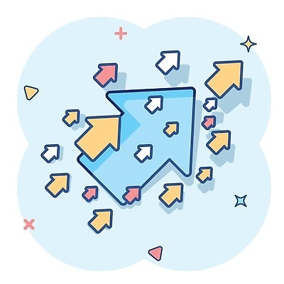 EPS 해외이미지 화살표 하늘색 일러스트 사람없음 반짝임 심볼 심플 해외202309 해외일러스트 모션 파란색 파일형식 벡터