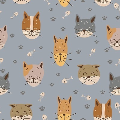 EPS 해외이미지 동물 캐릭터 손 디자인 종이 어린이 백그라운드 패턴 일러스트 벽지 미술 그래픽 장식 반려동물 머리 유행 고양이 놀이방 회색 흰색 아기 직물 그룹 인쇄 만화 그림 질감 고립 엘리먼트 파스텔톤 포장소품 스타일 벡터 반복 해외202309 해외일러스트 일러캐릭터 컬러 무늬 포장 포유류 문화예술 사람 신체부위 오브젝트 포장재료 파일형식