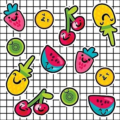 EPS 해외이미지 패턴 과일 일러스트 딸기 수박 표정 키위 윙크 사람없음 패턴백그라운드 체리 레몬 파인애플 과일캐릭터 해외202309 해외일러스트 일러캐릭터 캐릭터 백그라운드 무늬 열대과일 파일형식 벡터