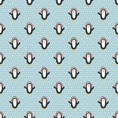 EPS 해외이미지 백그라운드 크리스마스 겨울 패턴 일러스트 팔벌리기 사람없음 귀마개 펭귄 해외일러스트 잡화 계절 기념일 무늬 모션 조류 파일형식 벡터