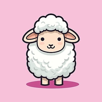 EPS 해외이미지 동물캐릭터 스티커 일러스트 사람없음 귀여움 양 해외202309 해외일러스트 일러캐릭터 동물 캐릭터 컨셉 포유류 파일형식 벡터