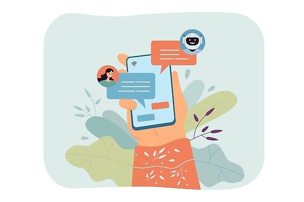 EPS 해외이미지 컨셉 인터넷 일러스트 통신 모바일 대화 스마트폰 컴퓨터 스크린 웹 거품 도움 네트워크 메시지 플랫 어플리케이션 토론 고객 스마트 로봇 서비스 전자 온라인 마케팅 인공 자동 지능 지원 채팅 프로그램 헬프 벡터 해외202309 해외일러스트 말하기 전자제품 핸드폰 스마트기기 파일형식