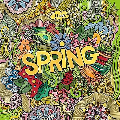 EPS 해외이미지 꽃 일러스트 조류 장화 사람없음 봄 낙서 가득함 무당벌레 레터링 해외202309 해외일러스트 식물 동물 계절 곤충 신발 파일형식 벡터