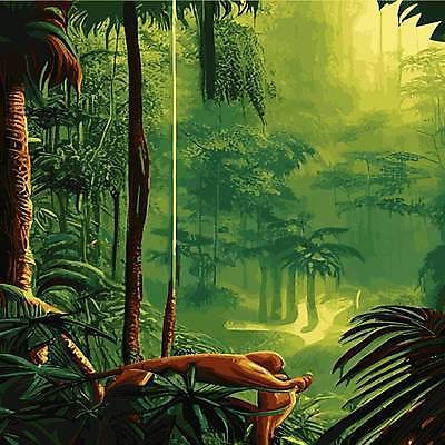 EPS 해외이미지 백그라운드 잎 일러스트 자연 사람없음 초록색 열대우림 해외202309 해외일러스트 식물 컬러 숲 생태계 파일형식 벡터