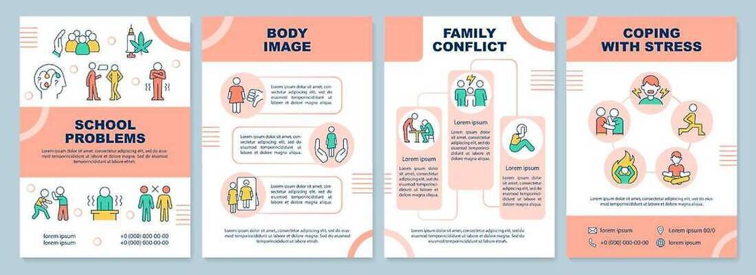EPS 해외이미지 템플릿 편집 배너 포스터 선 리플렛 컨셉 일러스트 가이드 학교 가족 스트레스 팜플렛 그래픽 책 세로 세트 인포그래픽 덮개 잡지 충돌 보고서 레이아웃 심플 페이지 문제 뉴스레터 조립 목록 사춘기 어려움 접기 조작 투쟁 프로그램 포트폴리오 해외202309 해외일러스트 직업 교육 관계 모션 간행물 뚜껑 파일형식 벡터