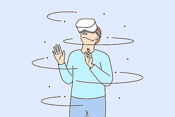 EPS 해외이미지 남자 곡선 일러스트 한명 상반신 성인 점 신비 가상현실 성인남자한명만 VR기기 해외202309 해외일러스트 1 선 컨셉 사람 기계 남자한명만 성인남자만 파일형식 벡터